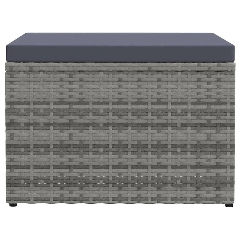 vidaXL Ottoman Outdoor Footstool for Backyard Garden Poolside Poly Rattan