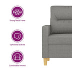 vidaXL 2-Seater Sofa Dark Gray 55.1 Fabric - 62.2 x 30.3 x 31.5