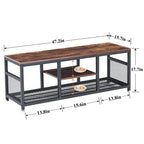Taomika 3 Pieces Modern Coffee Table Set with Storage Shelves,Brown/Black Sets