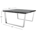 SAFAVIEH Bea Black/ Brass Square Coffee Table - 31.5 x 31.5 x 15.8 - 32Wx32Dx16H