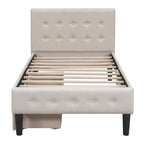 Twin Size Upholstered Platform Bed with 2 Drawers