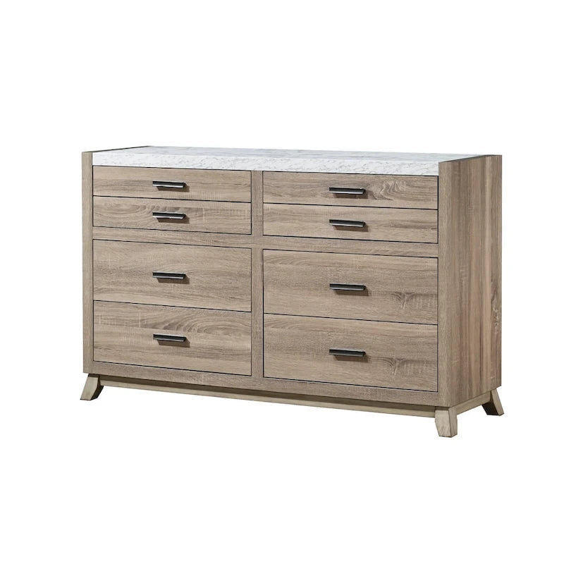 Daemon 5 Piece Light Brown Panel Bedroom Set