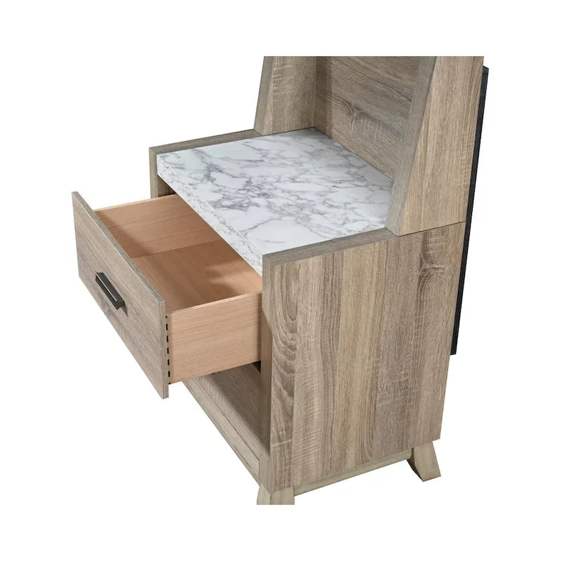 Daemon 5 Piece Light Brown Panel Bedroom Set