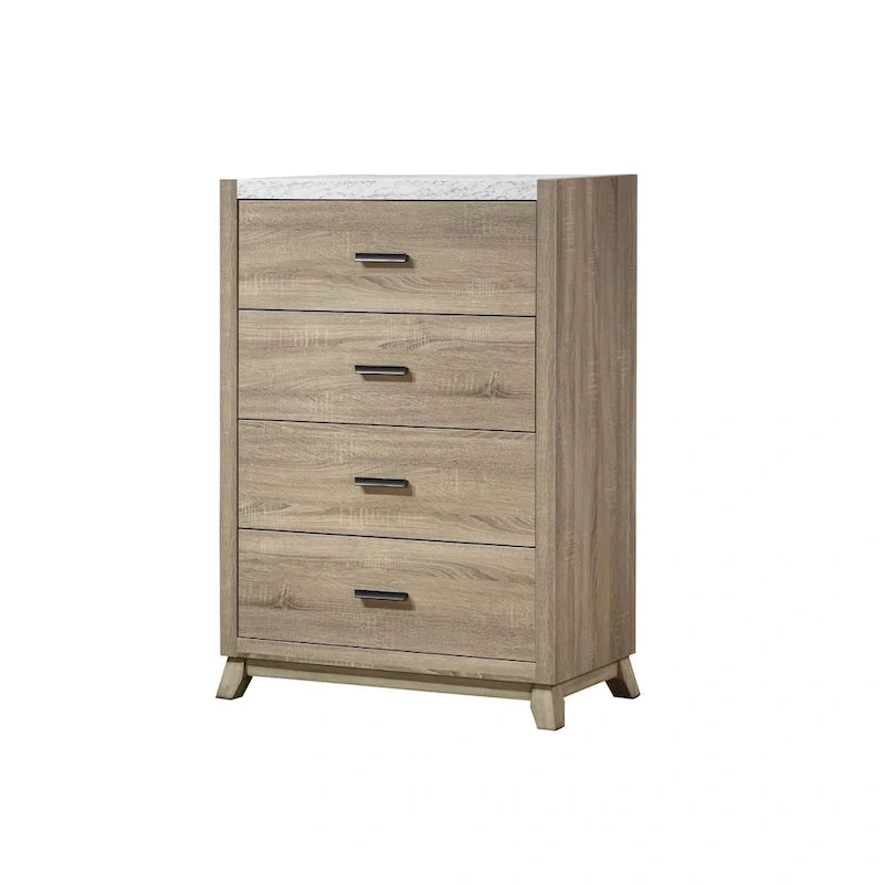 Daemon 5 Piece Light Brown Panel Bedroom Set