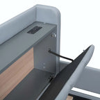 Twin XL Size Upholstered Platform Bed with Hydraulic Storage System