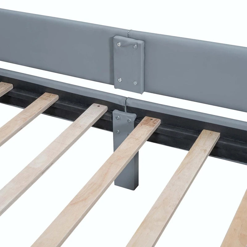 Twin XL Size Upholstered Platform Bed with Hydraulic Storage System