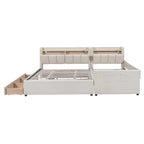 Twin XL Size Upholstered Platform Bed with Hydraulic Storage System