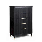 Shelby 4 Piece Black Panel Upholstered Bedroom Set