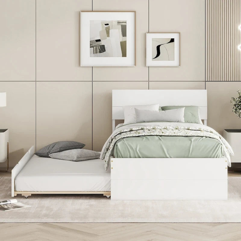 Modern Twin Bed Frame With Trundle