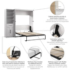 Key West Full Murphy Bed with Closet Wardrobe (88W) by Bestar