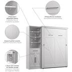 Key West Full Murphy Bed with Closet Wardrobe (88W) by Bestar