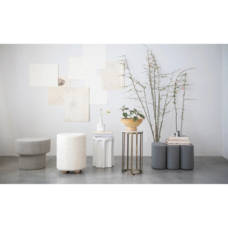 Sculpted Stoneware Stool or Side Table