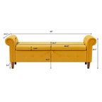 Storage Bench for Bedroom End of Bed Rolled Armed Velvet Ottoman Couch Long Bench