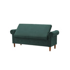 Storage Bench for Bedroom End of Bed Rolled Armed Velvet Ottoman Couch Long Bench
