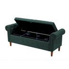 Storage Bench for Bedroom End of Bed Rolled Armed Velvet Ottoman Couch Long Bench
