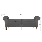 Storage Bench for Bedroom End of Bed Rolled Armed Velvet Ottoman Couch Long Bench