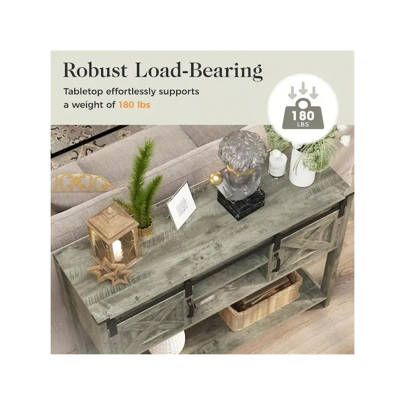 46 Console Table with Sliding Barn Door