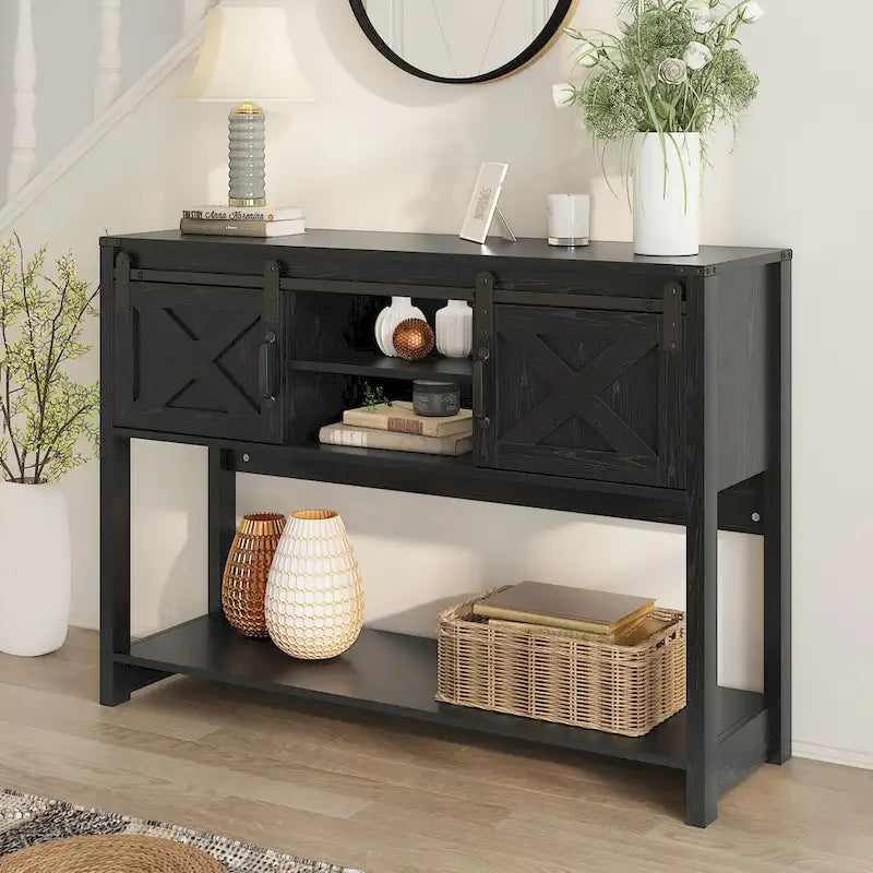 46 Console Table with Sliding Barn Door