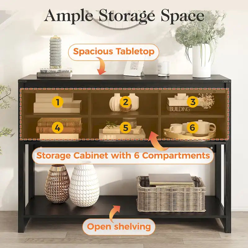 46 Console Table with Sliding Barn Door