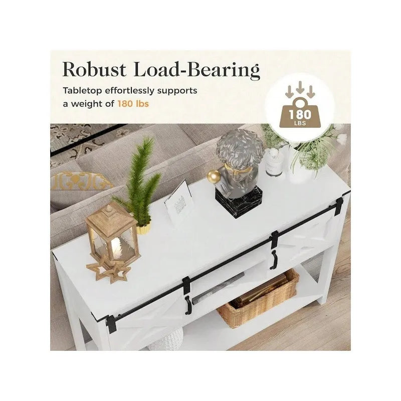 46 Console Table with Sliding Barn Door