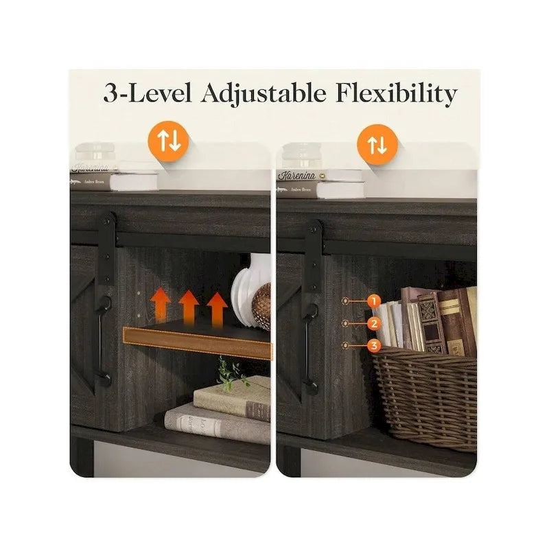 46 Console Table with Sliding Barn Door