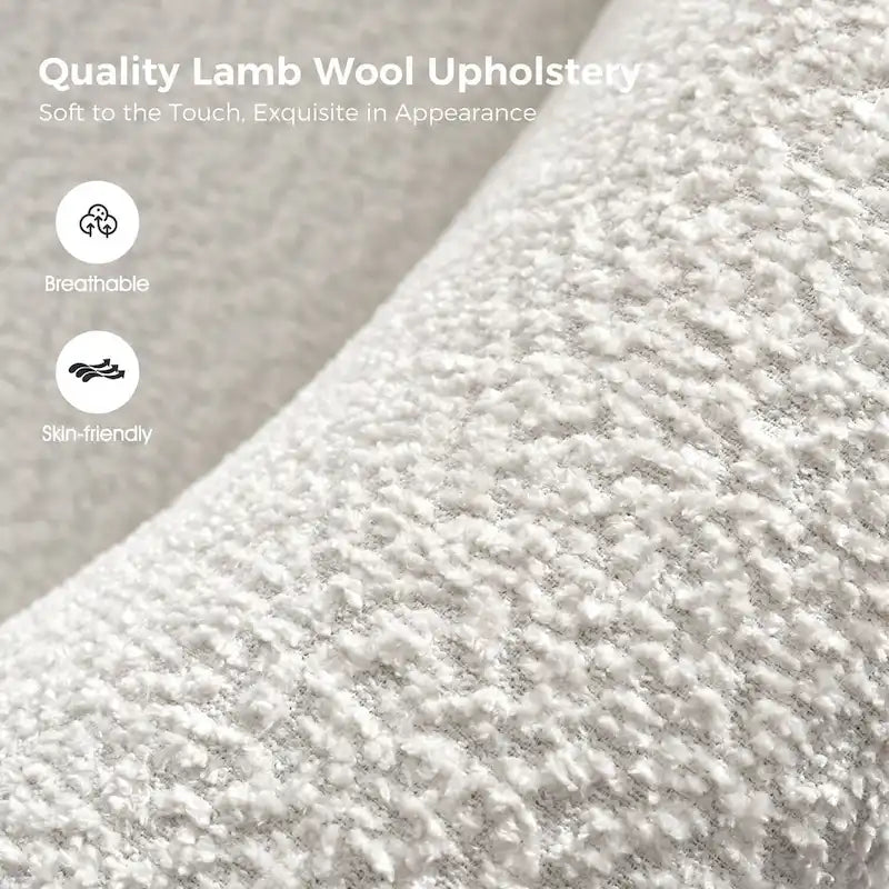 Augus Modern Boucle Accent Barrel Chair with Solid Wood Legs by HULALA HOME