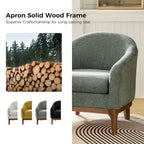 Augus Modern Boucle Accent Barrel Chair with Solid Wood Legs by HULALA HOME