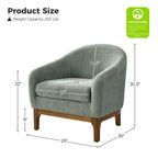 Augus Modern Boucle Accent Barrel Chair with Solid Wood Legs by HULALA HOME