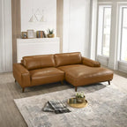 Dayton Mid-Century Modern Genuine Leather Sectional Sofa