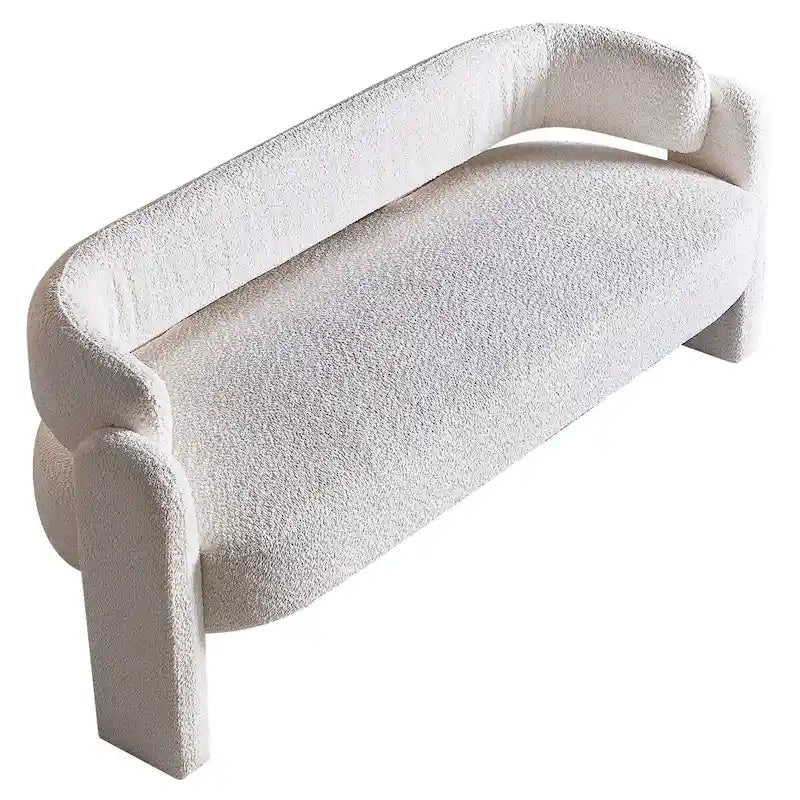 75.59 Wide Boucle Upholstery Modern Sofa for Living Room Beige