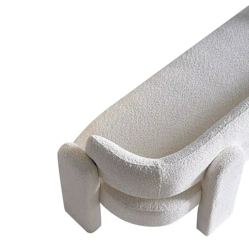 75.59 Wide Boucle Upholstery Modern Sofa for Living Room Beige