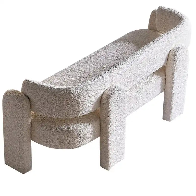 75.59 Wide Boucle Upholstery Modern Sofa for Living Room Beige