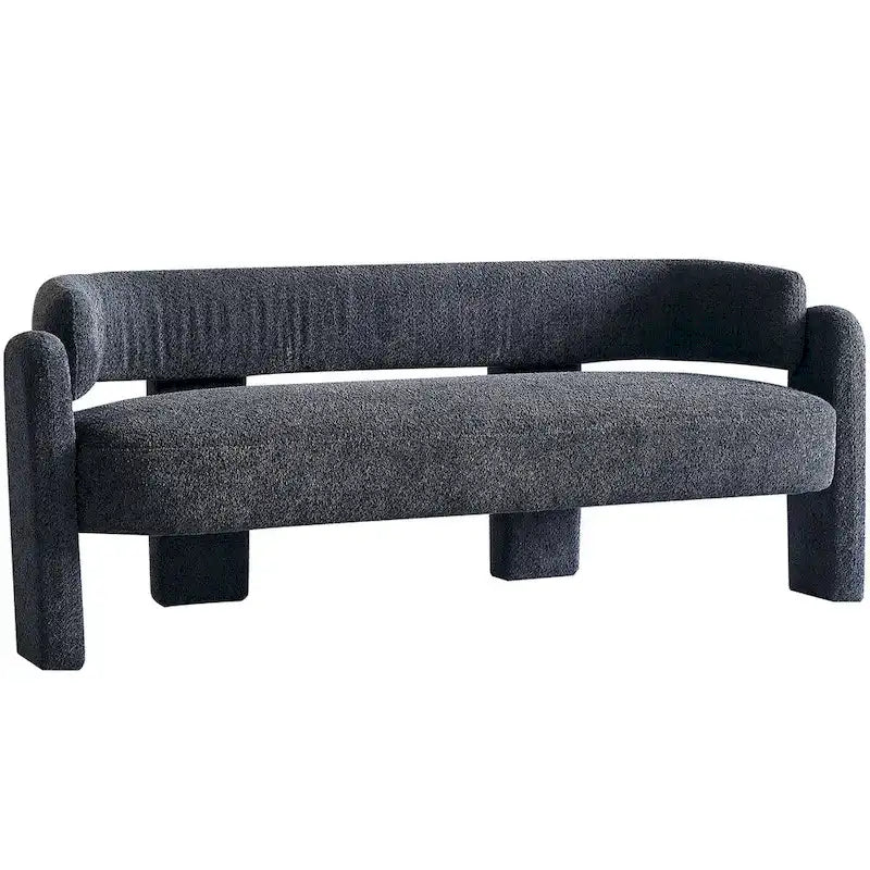 75.59 Wide Boucle Upholstery Modern Sofa for Living Room Beige