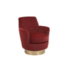 Velvet Swivel Barrel Chair, Swivel Accent Chairs Armchair, Reading Chairs, Round Barrel Chairs with Gold Stainless Steel Base