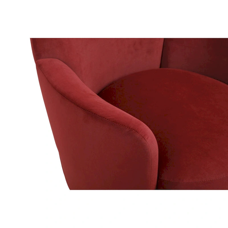 Velvet Swivel Barrel Chair, Swivel Accent Chairs Armchair, Reading Chairs, Round Barrel Chairs with Gold Stainless Steel Base