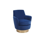 Velvet Swivel Barrel Chair, Swivel Accent Chairs Armchair, Reading Chairs, Round Barrel Chairs with Gold Stainless Steel Base