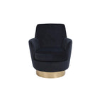 Velvet Swivel Barrel Chair, Swivel Accent Chairs Armchair, Reading Chairs, Round Barrel Chairs with Gold Stainless Steel Base