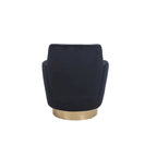 Velvet Swivel Barrel Chair, Swivel Accent Chairs Armchair, Reading Chairs, Round Barrel Chairs with Gold Stainless Steel Base