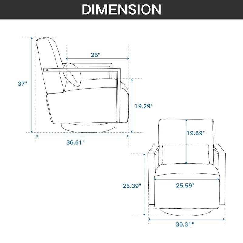 Swivel Modern Upholstered Accent Chair