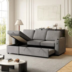 2 in 1 Pull Out Sofa Bed with Storage and Charging Port