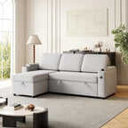 2 in 1 Pull Out Sofa Bed with Storage and Charging Port