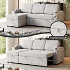 2 in 1 Pull Out Sofa Bed with Storage and Charging Port