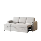 2 in 1 Pull Out Sofa Bed with Storage and Charging Port