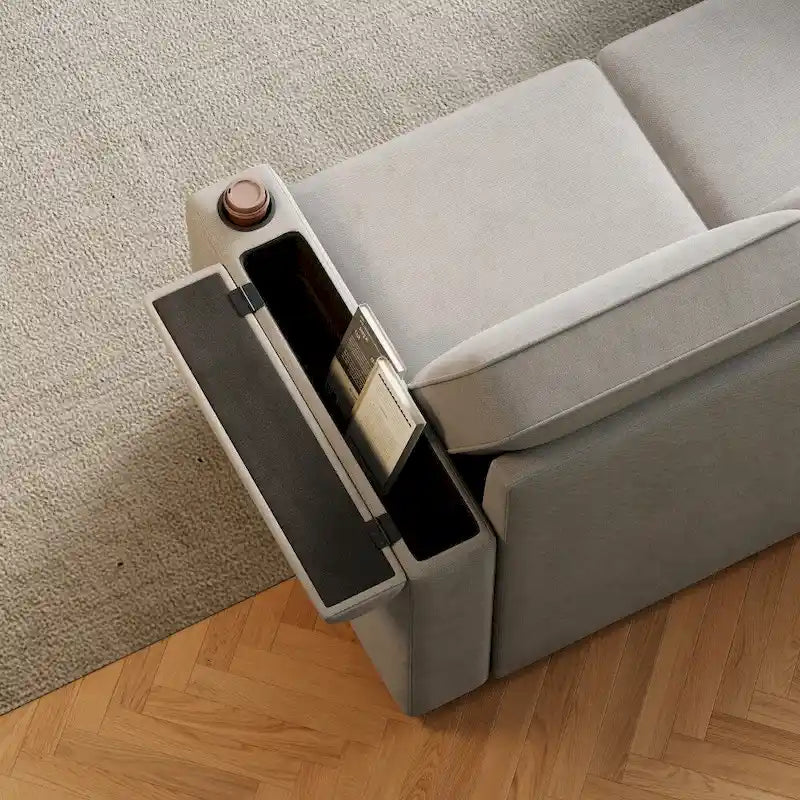 2 in 1 Pull Out Sofa Bed with Storage and Charging Port