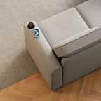 2 in 1 Pull Out Sofa Bed with Storage and Charging Port