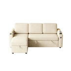 2 in 1 Pull Out Sofa Bed with Storage and Charging Port