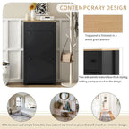 Entryway Organizer with 2 Drawers,Wood Grain Pattern Top Shoe Cabinet with Drawer, Free Standing Shoe Rack with Adjustable Panel