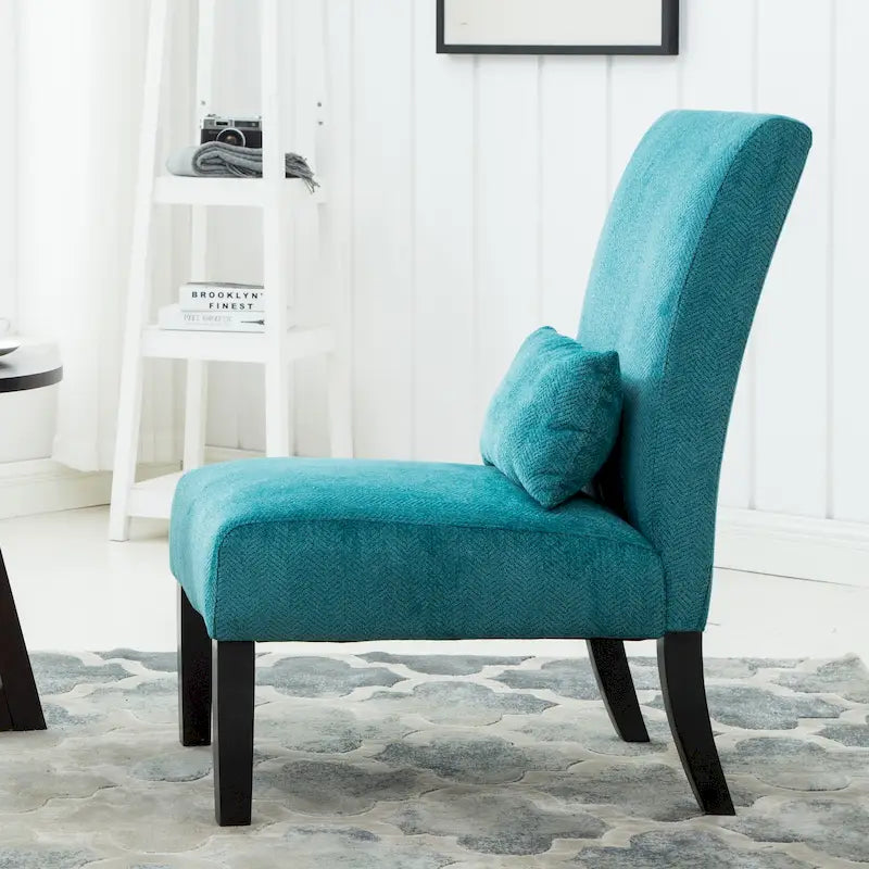 Armless Accent Chair With Pillow
