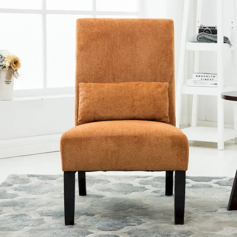 Armless Accent Chair With Pillow