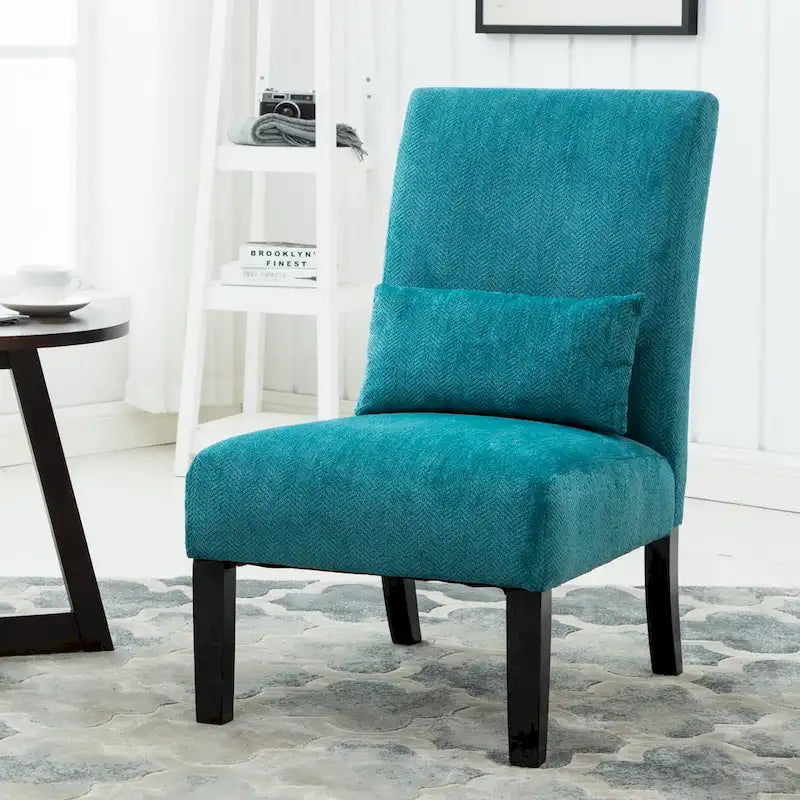 Armless Accent Chair With Pillow